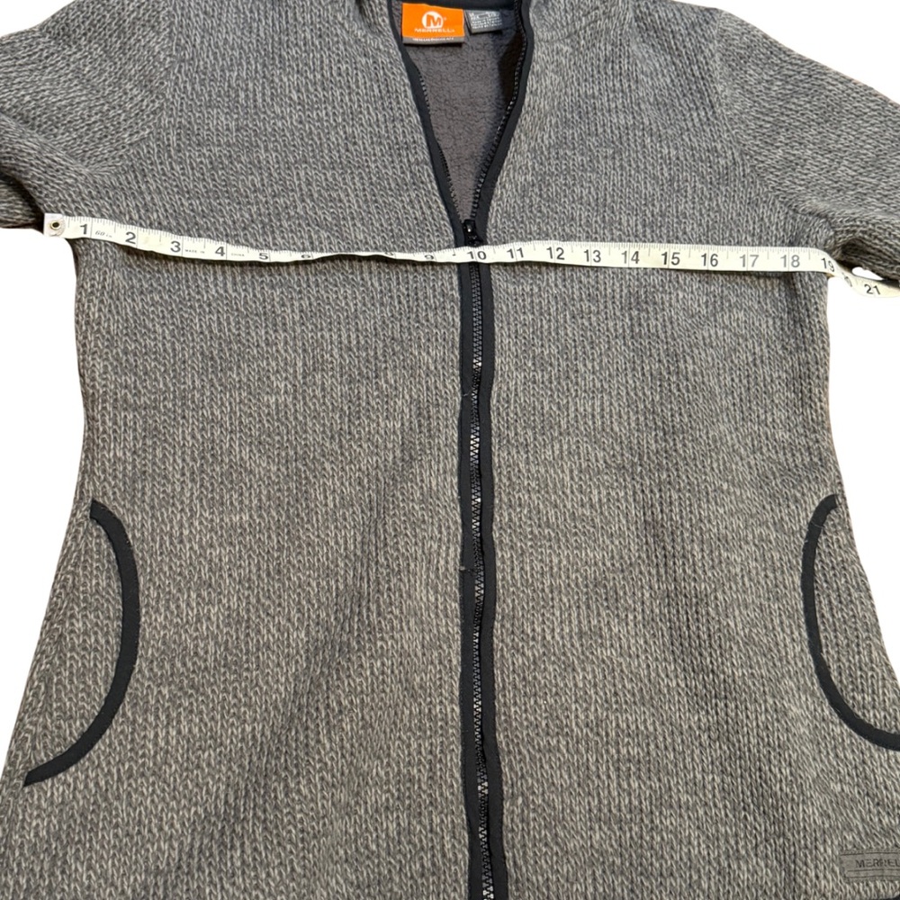 Merrell Womens Zip Up Hoodie Jacket Gray Fleece‎ Hooded Outdoor Size M - Picture 6 of 12